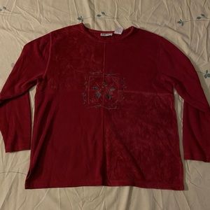 Erika Red Felt Sweater